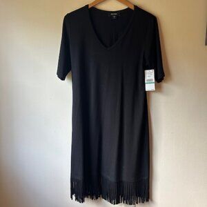 Karen Kane black dress with fringe